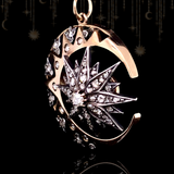 Sold on Layaway | 14K & Silver European Victorian Diamond Tulip Crescent Star Pendant