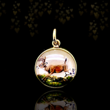 14K Victorian Essex Crystal White-Tailed Deer Pendant