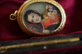 14K European Victorian Double Gentleman Portrait Locket