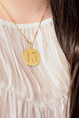 14K Dutch Victorian Diamond "13" Pendant