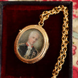 14K European Victorian Double Gentleman Portrait Locket