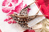14K & Silver Victorian Diamond & Ruby Swallow Brooch