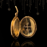 18K French Victorian Diamond Monogram AM/MA & Cross Black Enamel Locket c.1847