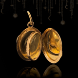 18K French Victorian Diamond Monogram AM/MA & Cross Black Enamel Locket c.1847