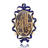 18K French Victorian Monogram AM/MA Enamel Pendant