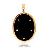 18K & Silver French Victorian Diamond & Onyx Monogram BC/CB Pendant