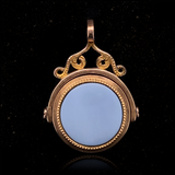 18K French Victorian Sardonyx Monogram CH/HC Spinner Fob Pendant