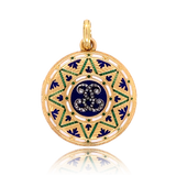 18K Victorian Diamond Monogram DE/ED Enamel Star Locket