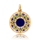 18K Victorian Diamond Monogram DE/ED Enamel Star Locket