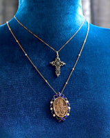 18K French Victorian Monogram AM/MA Enamel Pendant