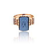 9K Victorian Monogram RH/HR Intaglio Ring