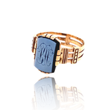 9K Victorian Monogram RH/HR Intaglio Ring