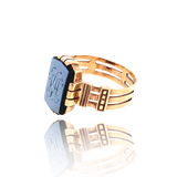 9K Victorian Monogram RH/HR Intaglio Ring