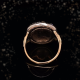 18K & Silver Georgian Diamond Red Enamel Monogram LP/PL Ring