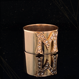 9K Victorian Diamond Initial M Ring