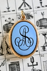 18K Victorian Sardonyx Monogram AS/SA Locket