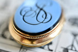 18K Victorian Sardonyx Monogram AS/SA Locket