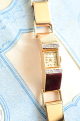 14K Vintage Retro Tiffany & Co. Diamond Wrist Watch