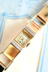14K Vintage Retro Tiffany & Co. Diamond Wrist Watch