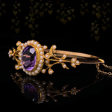 15K Victorian Amethyst & Pearl Bangle