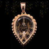 14K Austrian-Hungarian Victorian Diamond & Black Enamel Heart Locket