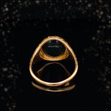 18K Post-Edwardian Bloodstone Intaglio 3 Axes Ring c.1917