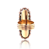 10K & Silver Georgian Bague Au Firmament Diamond Enamel Ring