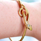 18K French Edwardian Diamond Snake Bangle