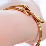 18K French Edwardian Diamond Snake Bangle