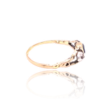 14K & Silver German Biedermeier/Historicism Diamond & Sapphire Ring