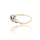 14K & Silver German Biedermeier/Historicism Diamond & Sapphire Ring