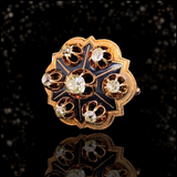 14K Victorian Diamond & Black Enamel Brooch