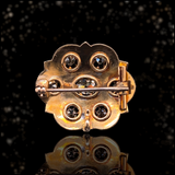 14K Victorian Diamond & Black Enamel Brooch