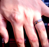 18K French Georgian Blue Enamel Floral Poison Ring