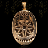 18K Victorian Diamond Flaming Heart Blue Enamel Pendant