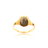 18K Victorian Diamond Blue Enamel Forget Me Not Flower Ring