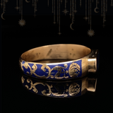18K French Georgian Blue Enamel Floral Poison Ring