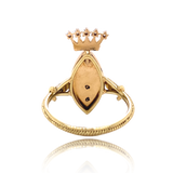 18K & Silver Victorian Diamond Crowned, Star & Arrow Enamel Ring