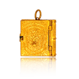 Gold Gilt French Napoleon III Book Locket with Original Photographs