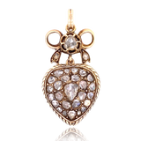 14K Victorian Diamond Bow Heart Vinaigrette Locket