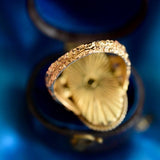 18K & Silver Georgian Diamond Bristol Blue Bague Au Firmament Ring