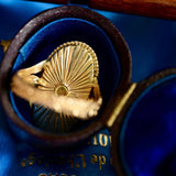 18K & Silver Georgian Diamond Bristol Blue Bague Au Firmament Ring