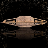 10K & Silver European Victorian Diamond & Bristol Blue Glass Brooch