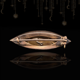 9K & Silver Victorian Diamond & Bristol Blue Glass Double Heart Brooch