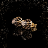 18K & Silver Georgian/Victorian Diamond Collet Set Buttercup Earrings