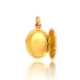 18K French Victorian Enamel & Diamond Cherubs Angel Cross Locket