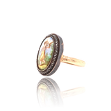 18K & Silver Victorian Miniature Cherub Diamond Ring