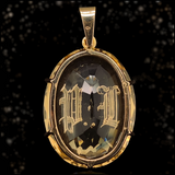 18K French Victorian Citrine Intaglio Monogram LP/PL Pendant