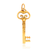 18K French Victorian Key Pendant