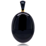 18K & Silver Victorian Diamond Onyx Coronet Crown Monogram HR/RH Locket